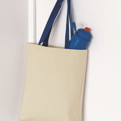 11L Canvas-Tote With Color Handles. Thumbnail