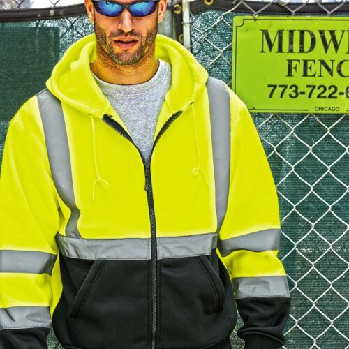  Hi Vis Full-Zip Hooded Sweatshirt Thumbnail