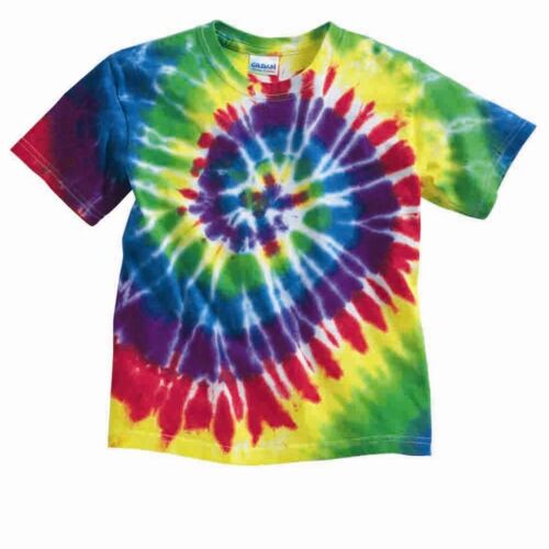 Youth Multi Color Spiral Tie-Dyed T-Shirt. Thumbnail