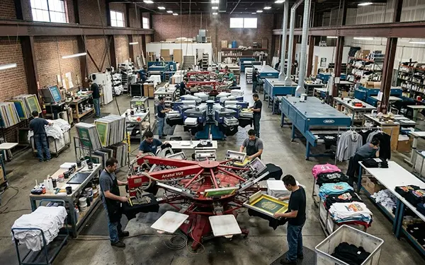 Screen printing process visual placeholder — image to be replaced